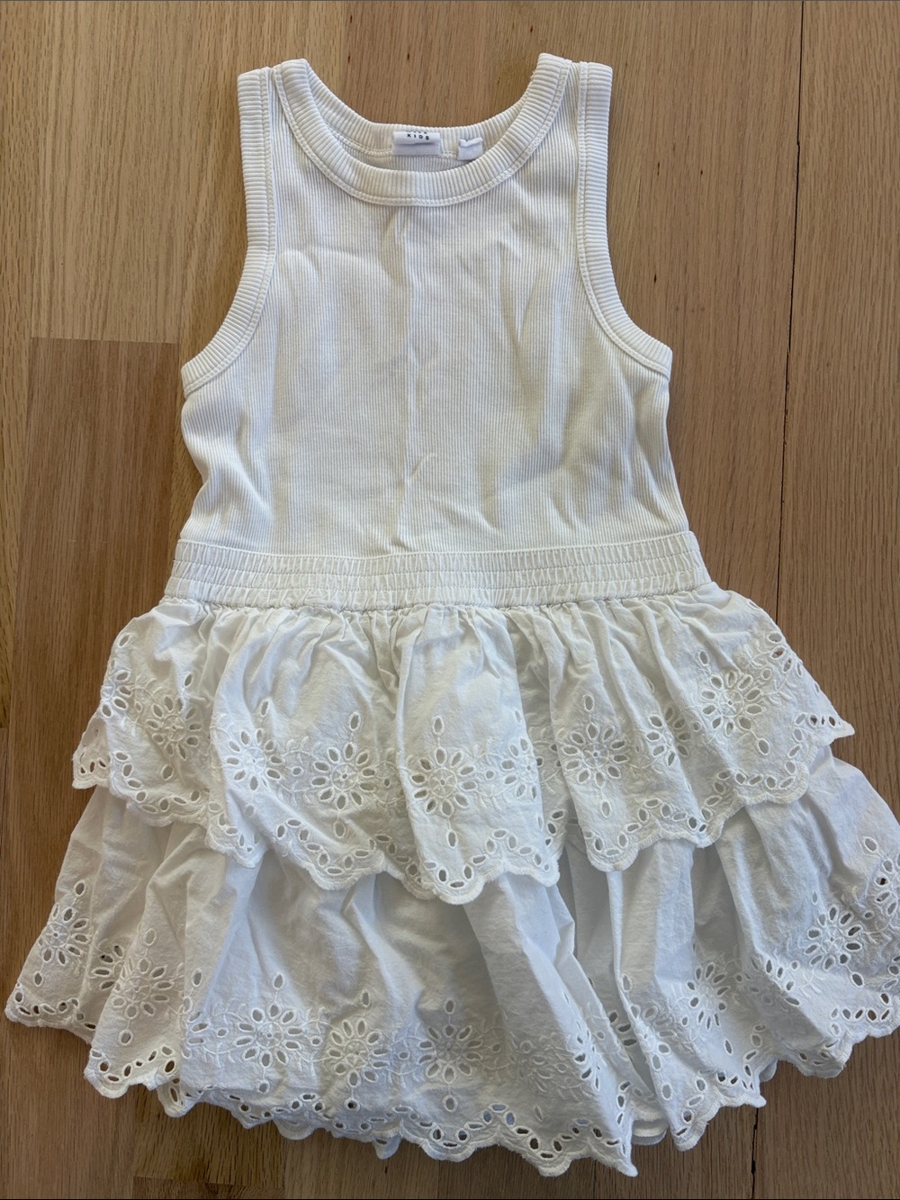 GAP White Eyelet Tiered Tank Dress